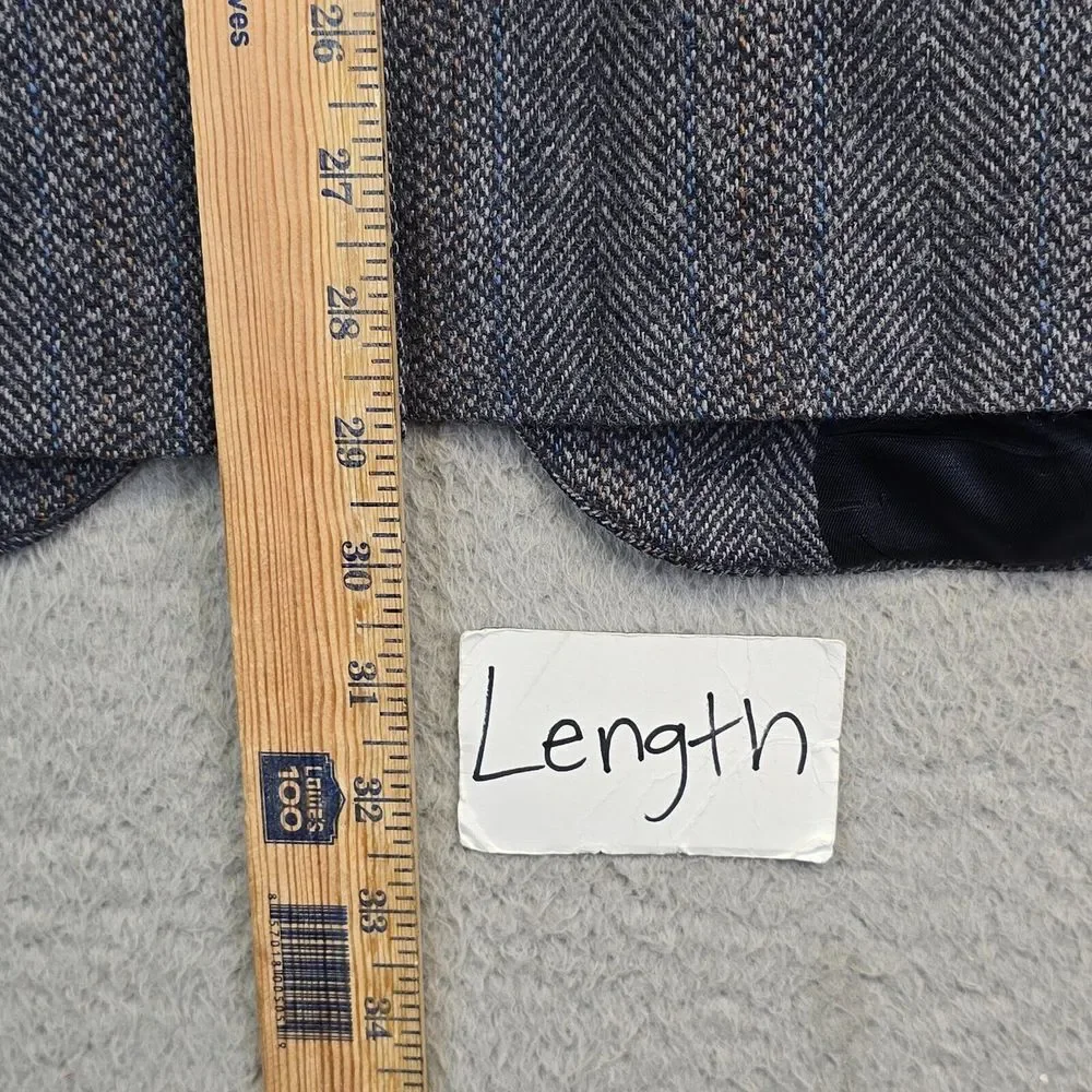 Bernhard Altman‎ Sports Coat Mens 44 Gray Wool Tweed Herringbone Blazer Jacket